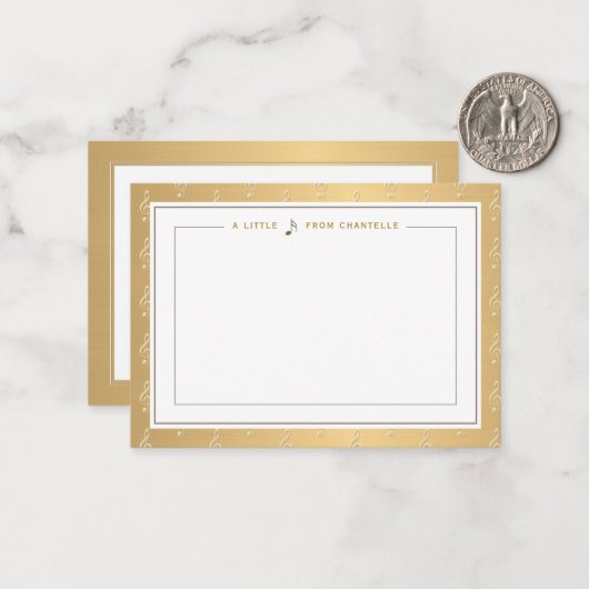 Carte de notes musicales avec Clef en Arbre Emboss (Devant/Arrière en situation)