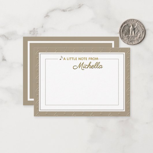 Carte de notes musicales avec Clef en Arbre Emboss (Devant/Arrière en situation)