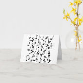 Carte de notes musicales - blanc et noir (Fleur jaune)