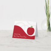 Carte de notes pour l'enseignant - Pomme rouge (Devant)