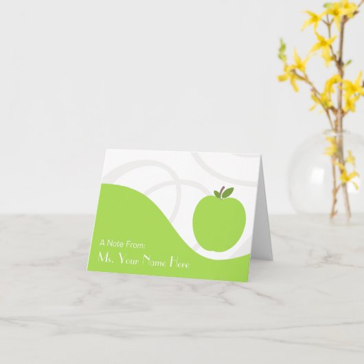 Carte de notes pour l'enseignant - Pomme verte (Fleur jaune)