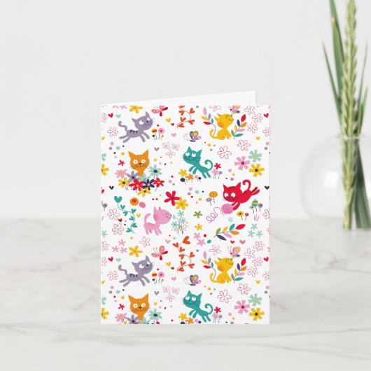 Carte de notes pour les chats mignons et les jeux (Devant)