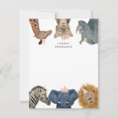 Carte de notes pour les filles Safari mignonne (Devant)
