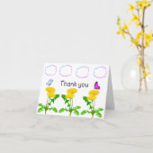 Carte de notes pour les papillons Merci (Fleur jaune)