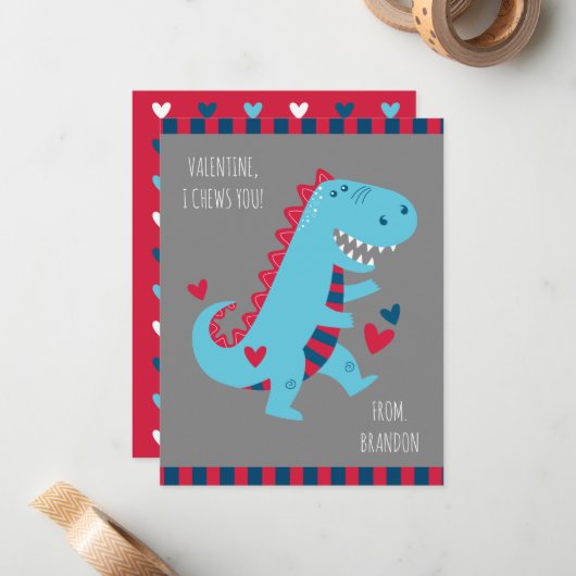 Carte de notes pour les valentines de salle de cla (Devant/Arrière en situation)