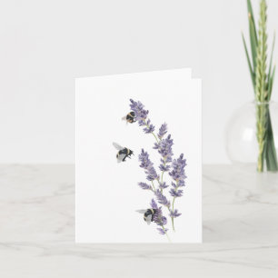 Carte de notes sur les fleurs de lavande