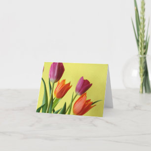 Carte de notes sur les tulipes