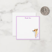 Carte de notes Watercolor Fox Merci (Devant/Arrière en situation)