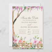 Carte de notification "Acacia rustique avec fleurs (Devant)