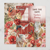 Carte de notification chic de campagne (Devant / Derrière)