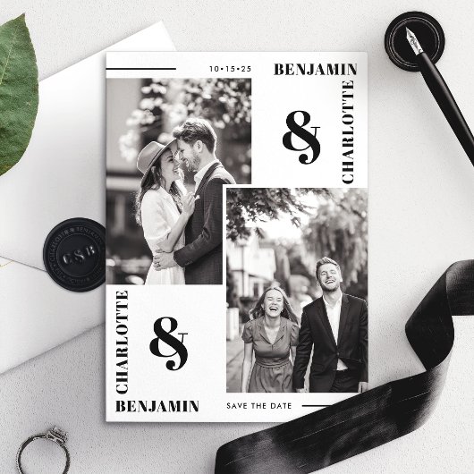Carte de notification de date de mariage minimalis