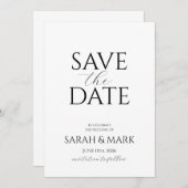 Carte de notification de date de mariage minimalis (Devant / Derrière)