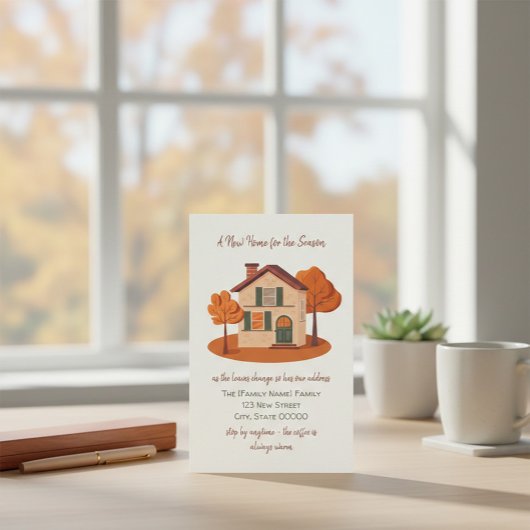 Carte de notification de déménagement d'automne