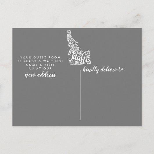 Carte de notification de déménagement de l'État de (Dos)