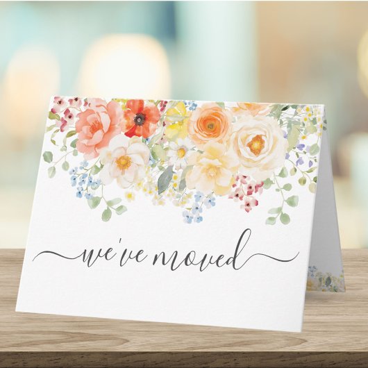 Carte de notification de déménagement Fleurs ensol