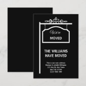 Carte de notification de déménagement noir et blan (Devant / Derrière)