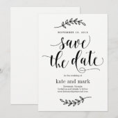 Carte de notification de mariage à éditer 'Éléganc (Devant / Derrière)