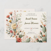 Carte de notification de mariage à plat (Devant / Derrière)