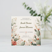 Carte de notification de mariage à plat (Debout devant)