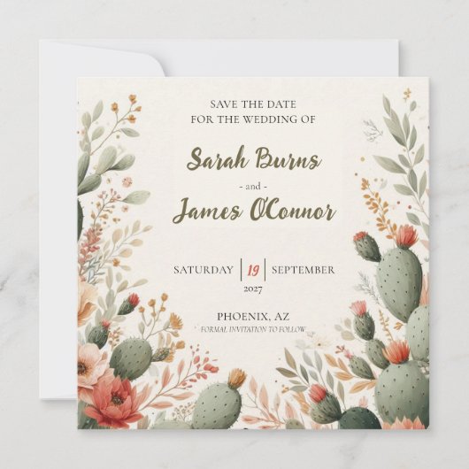 Carte de notification de mariage à plat (Devant)