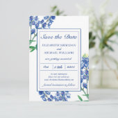 Carte de notification de mariage à plat Bluebonnet (Debout devant)