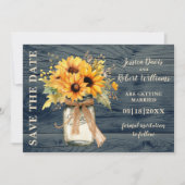 Carte de notification de mariage au tournesol rust (Devant)