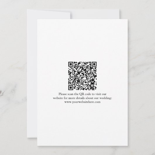 Carte de notification de mariage avec code QR phot (Dos)