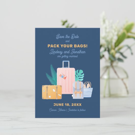 Carte de notification de mariage de destination de (Debout devant)