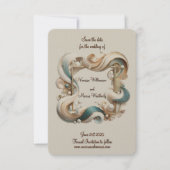 Carte de notification de mariage élégante Pearl Co (Devant)