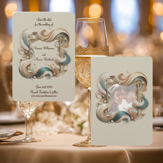 Carte de notification de mariage élégante Pearl Co