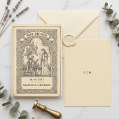 Carte de notification de mariage médiéval avec un 