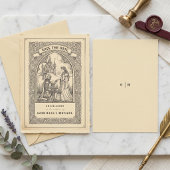 Carte de notification de mariage médiéval avec un 