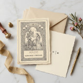 Carte de notification de mariage médiéval avec un 