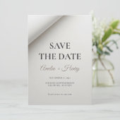 Carte de notification de mariage moderne à ombre p (Debout devant)