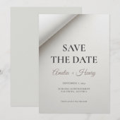 Carte de notification de mariage moderne à ombre p (Devant / Derrière)