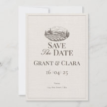 Carte de notification de mariage Oak & Ivory Flat