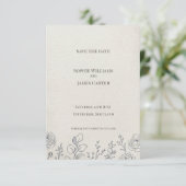 Carte de notification de mariage Rose Crème en des (Debout devant)