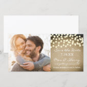 Carte de notification de mariage rustique avec pho (Devant / Derrière)