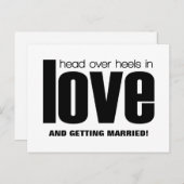 Carte de notification de mariage 'Tête en l'air',  (Devant / Derrière)