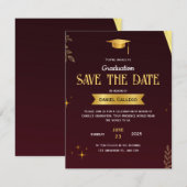 Carte de notification de remise des diplômes en or (Devant / Derrière)