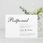 Carte de notification de report de mariage moderne (Debout devant)