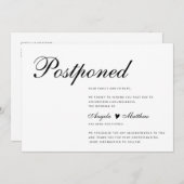 Carte de notification de report de mariage moderne (Devant / Derrière)