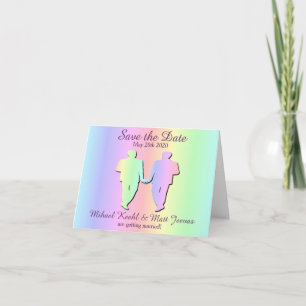 Carte de notification mariage gay arc-en-ciel past