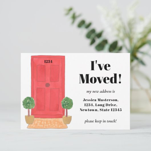 Carte de notification minimale de déménagement Bud (Debout devant)