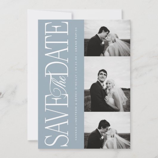 Carte de notification photo de sauvegarde de date (Devant)