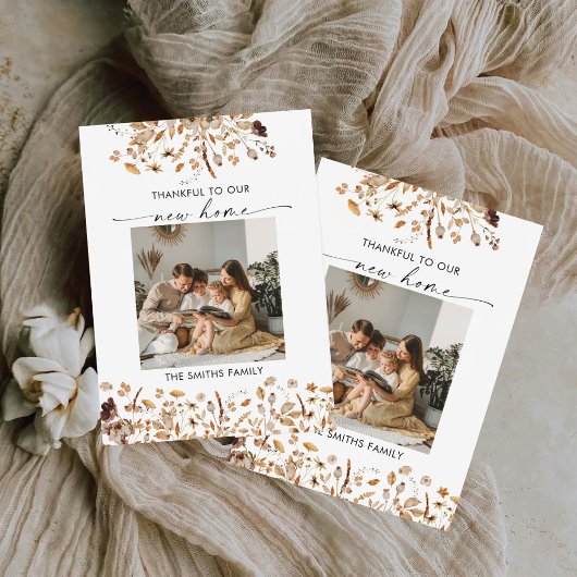 Carte de notification plate de Thanksgiving aux fe