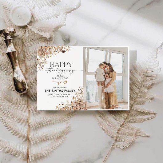 Carte de notification plate de Thanksgiving aux fe