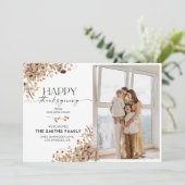 Carte de notification plate de Thanksgiving aux fe (Debout devant)