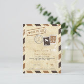 Carte de notification vintage par avion (Debout devant)