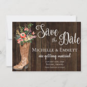 Carte de notification Western Country Rustic Boot (Devant)